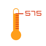 Temperature up to 575 degrees icon